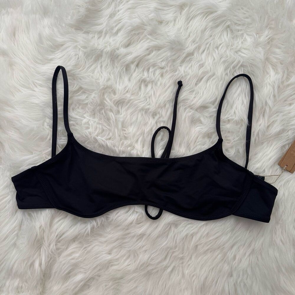 Skims Signature Swim Micro Scoop Bikini Top Onyx XL